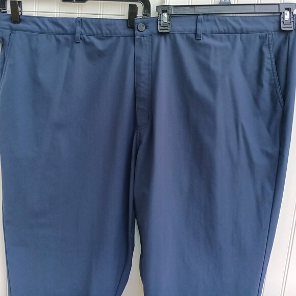 01 ALGO Pants 52 x 30 Navy Blue Performance Fit Moisture Wicking UPF 40 Mens - Picture 4 of 13